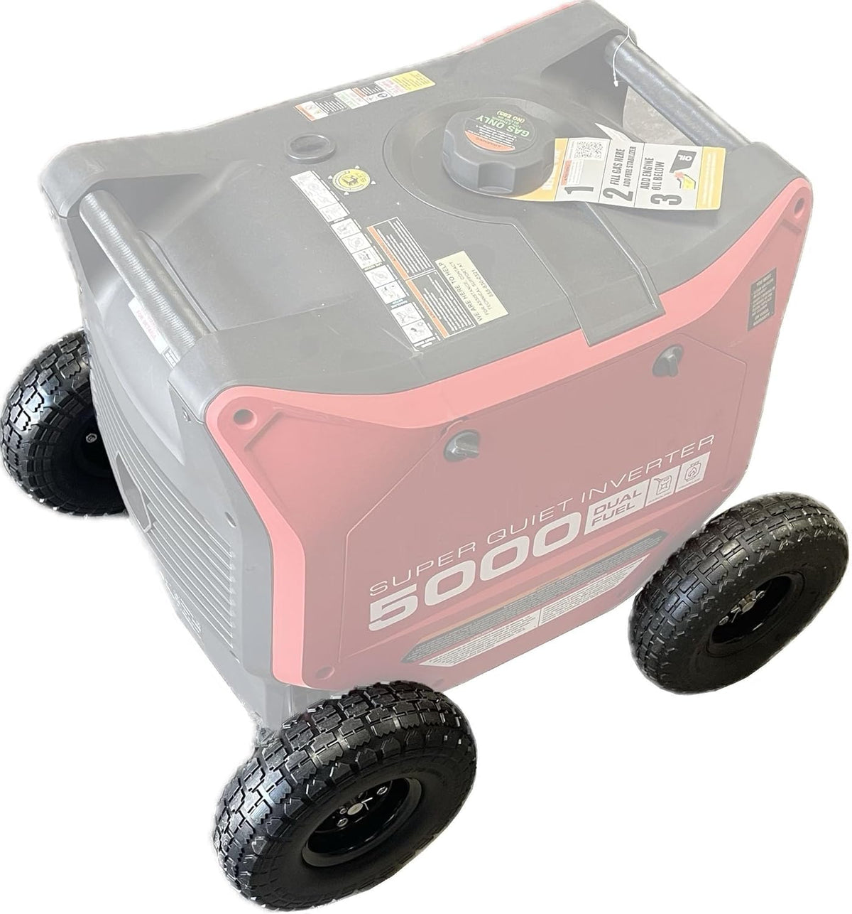 Predator 5000 Generator Cart — Locking Hub Kit with Axle Extensions, Never-Flat Tires